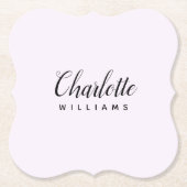 Personalisierter Pastellrosa-Papierdruckpapier-Unt Untersetzer (Vorderseite)