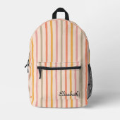 Personalisierter Pastellstreifen-Backpack mit Name Bedruckter Rucksack (Vorderseite)