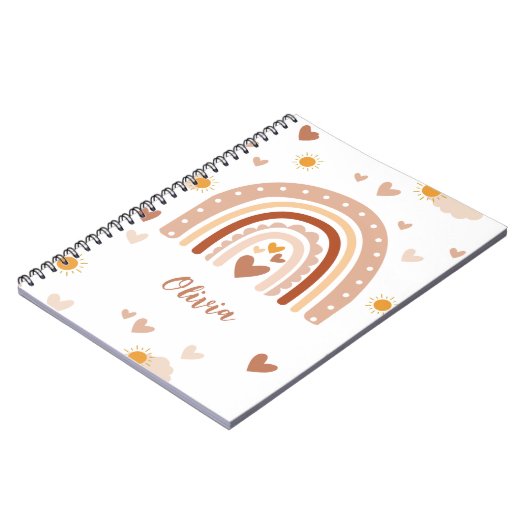 Personalisierter Pastelregenbogen Notizblock (Linke Seite)