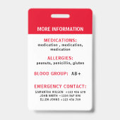 Personalisierter Patientenpass Ausweis (Rückseite)