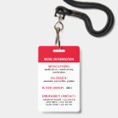 Personalisierter Patientenpass Ausweis (Rückseite mit Lanyard)