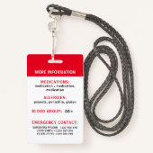 Personalisierter Patientenpass Ausweis (Rückseite mit Schlüsselband)