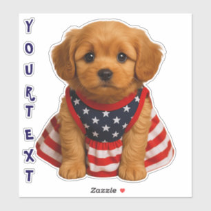 Personalisierter Patriot-Welpe Aufkleber