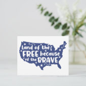 Personalisierter Patrioter-Soldat-Zitat Postkarte (Stehend Vorderseite)