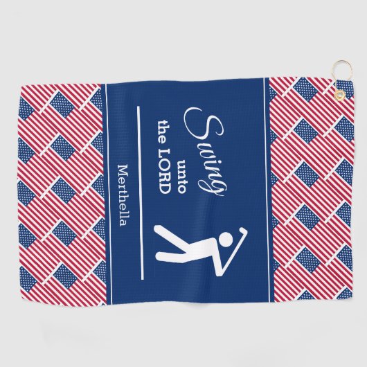 Personalisierter Patriotic AMERICAN FLAG Golfhandtuch (Horizontal)