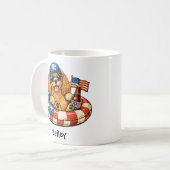 Personalisierter Patriotischer 4. Juli Cocker Span Kaffeetasse (Vorderseite Links)