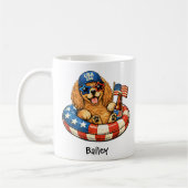 Personalisierter Patriotischer 4. Juli Cocker Span Kaffeetasse (Links)