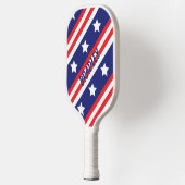 Personalisierter patriotischer amerikanischer Name Pickleball Schläger (Links)