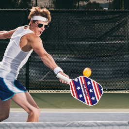 Personalisierter patriotischer amerikanischer Name Pickleball Schläger