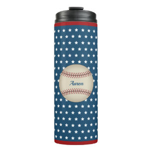 Personalisierter patriotischer Baseball-Reisebeche Thermosbecher