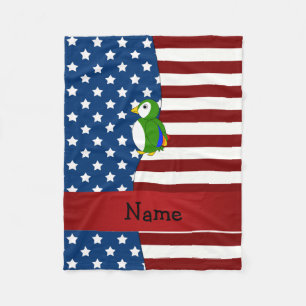 Personalisierter patriotischer Namenspapagei Fleecedecke