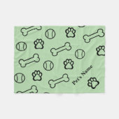 Personalisierter Pawprint und Knochenhungel Fleecedecke (Vorderseite (Horizontal))