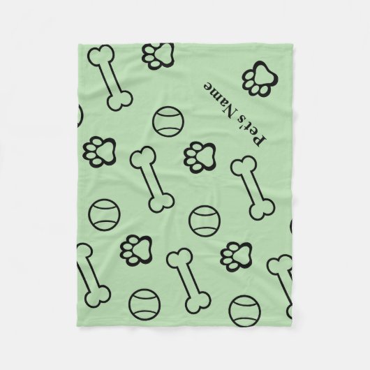 Personalisierter Pawprint und Knochenhungel Fleecedecke (Vorderseite)