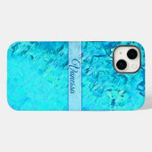 Personalisierter Pazifischer Blauer Name Case-Mate iPhone Hülle (Rückseite (Horizontal))