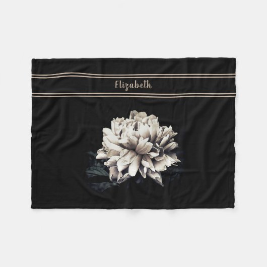 Personalisierter Peerdruck Schwarz Fleecedecke (Vorderseite (Horizontal))