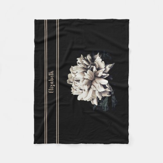 Personalisierter Peerdruck Schwarz Fleecedecke (Vorderseite)