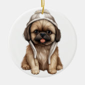 Personalisierter Pekingese Keramik Ornament (Vorne)