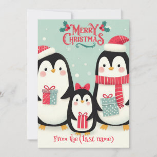Personalisierter Penguin Frohe Weihnachten