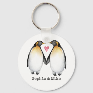 Personalisierter Penguin Liebe Schlüsselanhänger