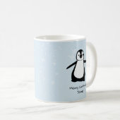 Personalisierter Penguin-Weihnachtsschnee Kaffeetasse (VorderseiteRechts)