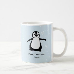 Personalisierter Penguin Weihnachtsschnee Kaffeetasse