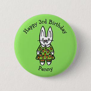 Personalisierter Penny das Kaninchen Alles Gute zu Button