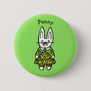 Personalisierter Penny das Kaninchen Button