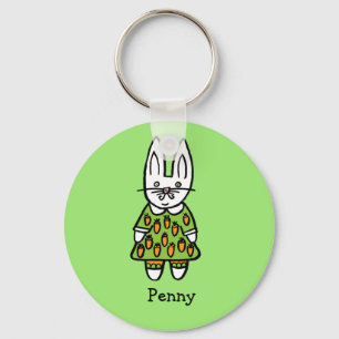 Personalisierter Penny der Hase Schlüsselanhänger