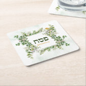 Personalisierter Pessach Seder Eukalyptus Bird Rechteckiger Pappuntersetzer (angewinkelt)