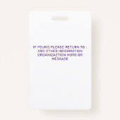 Personalisierter Pet Business Mitarbeiter Dog Foto Ausweis (Rückseite)