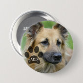 Personalisierter Pet-Foto-Button mit Paw Print Button (Vorne & Hinten)