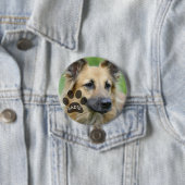Personalisierter Pet-Foto-Button mit Paw Print Button (Beispiel)