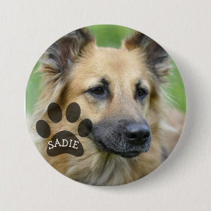 Personalisierter Pet-Foto-Button mit Paw Print Button