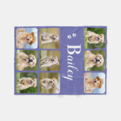 Personalisierter Pet Foto Collage Monogramm Hund L Fleecedecke (Vorderseite (Horizontal))