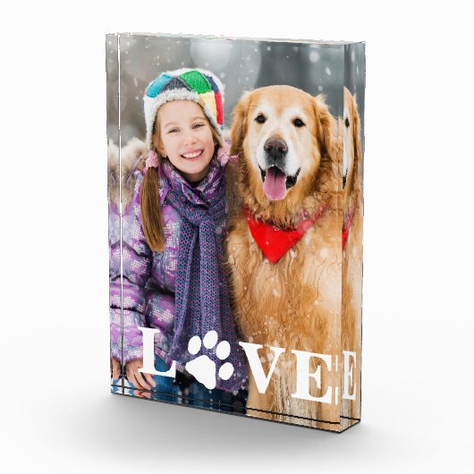 Personalisierter Pet Lover Liebe Pfosten Druckhund Fotoblock (Rechts)