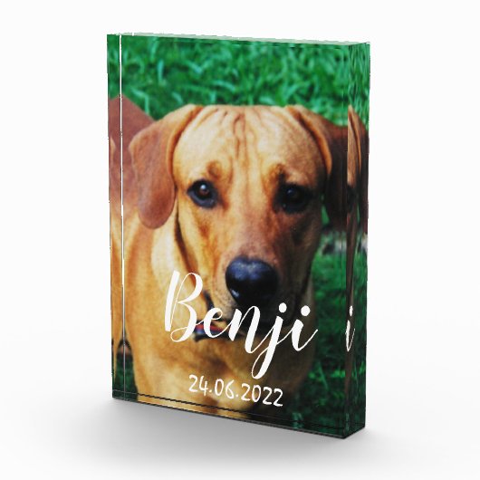 Personalisierter Pet-Memorial Akryllischer Foto-Bl Fotoblock (Rechts)