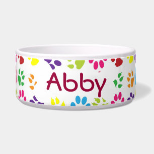 Personalisierter Pet Name Paw Druckmuster Napf