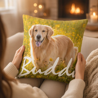 Personalisierter Pet Name Zwei Fotos Kissen