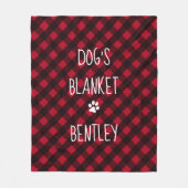 Personalisierter Pet Red Black Buffalo Karierter H Fleecedecke (Vorderseite)