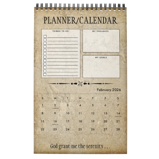 Personalisierter Pfarrer Erholung Geschenkplaner Kalender (Feb 2026)