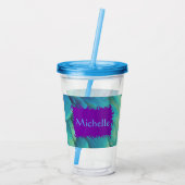 Personalisierter Pfauenfedercup mit Lid & Strahl Acryltrinkbecher (Rückseite)