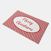 Personalisierter Pfefferminzkerzenstreifen Fußmatte (Schrägansicht)