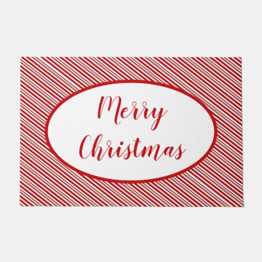 Personalisierter Pfefferminzkerzenstreifen Fußmatte (Vorderseite)