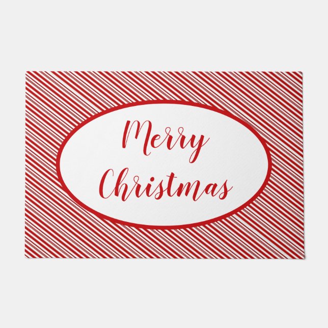 Personalisierter Pfefferminzkerzenstreifen Fußmatte (Vorderseite)