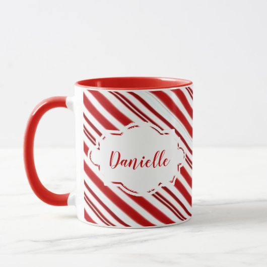 Personalisierter Pfefferminzkerzenstreifen Tasse (Links)