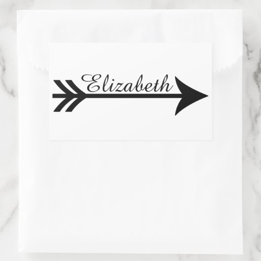 Personalisierter Pfeil Rechteckiger Aufkleber (Tasche)