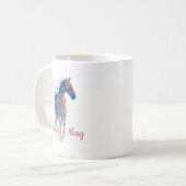 Personalisierter Pferde-Blumen-Schmetterlings-Bech Kaffeetasse (Vorderseite Links)