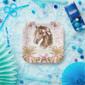 Personalisierter Pferde-Papierteller – Rosenrot Pappteller (Party)