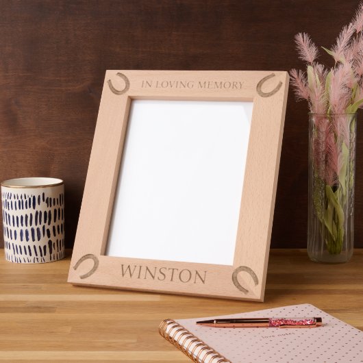 Personalisierter Pferdename Pferdehufe Geätzte Rahmen (Links)