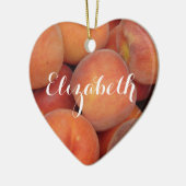 Personalisierter Pfirsich Keramikornament (Links)
